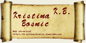 Kristina Bosnić vizit kartica
